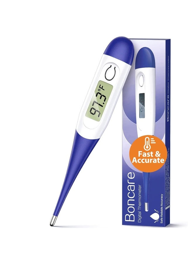 Boncare 10 Seconds Digital Thermometer for Adults and Kids - Accurate & Safe Rectal Thermometer for Baby with Fever Alarm, Oral Thermometer FSA HSA Eligible (Dark Blue) - Image 1
